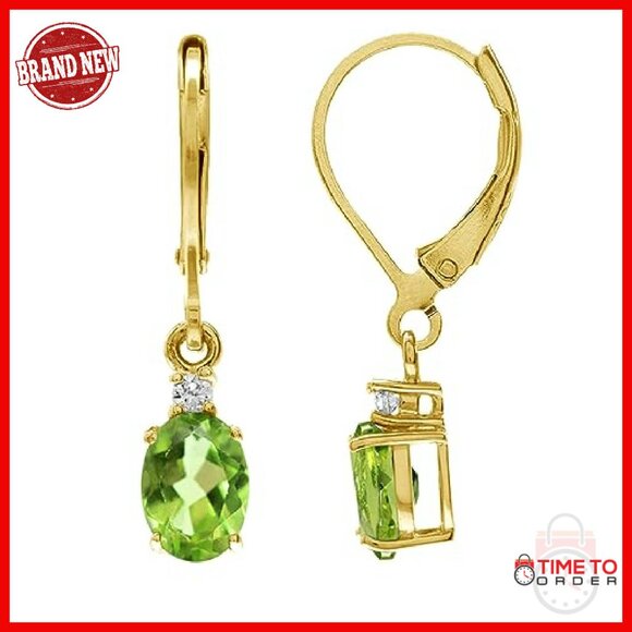 Sterling Silver Leverback Dangle Earrings with Gemstones - Picture 2 of 8